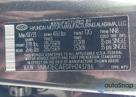 2023 Hyundai Tucson Limited from USA, damaged, VIN 5NMJECAE0PH243786